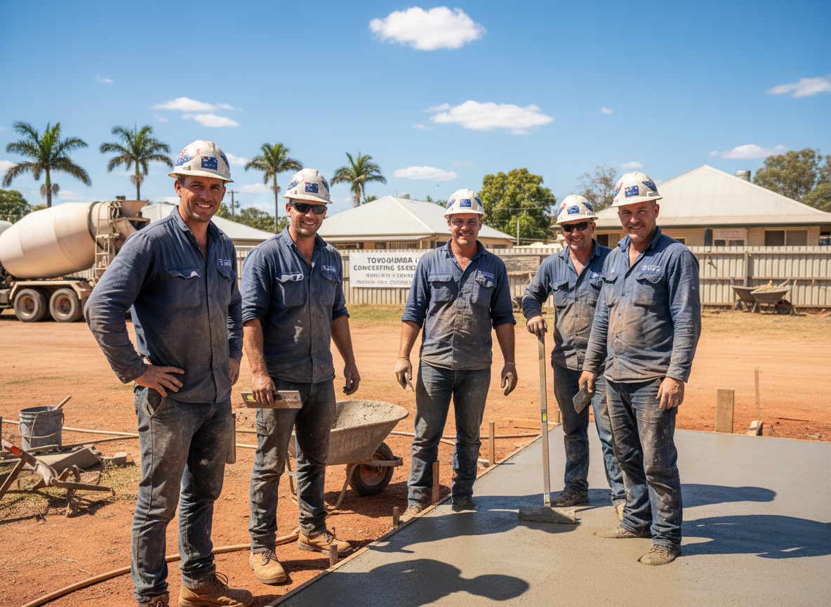 The Concreting Toowoomba team at work in Toowoomba
